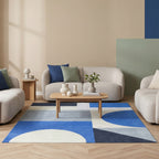 Geometric Rug – Swing Shapes Blue