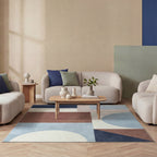 Geometric Rug – Swing Shapes Blue/Brown