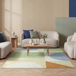 Geometric Rug – Swing Shapes Blue/Green
