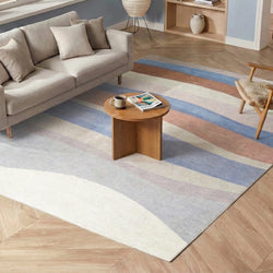 Geometric Rug – Swing Waves Blue/Pink