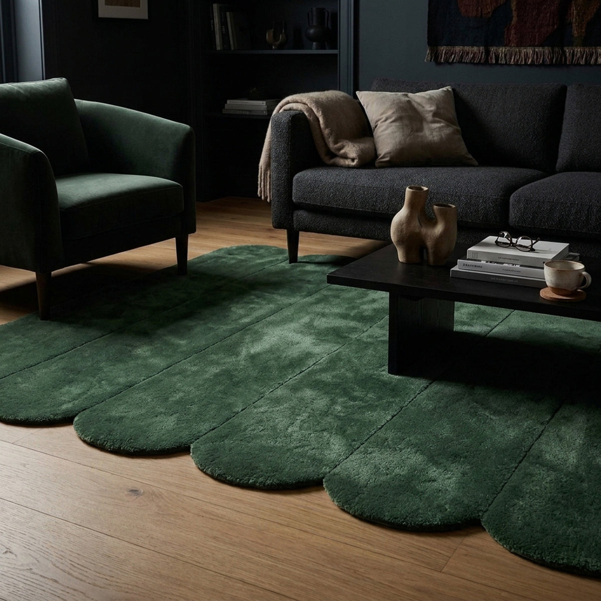 Organic rug - Chester Lines Green