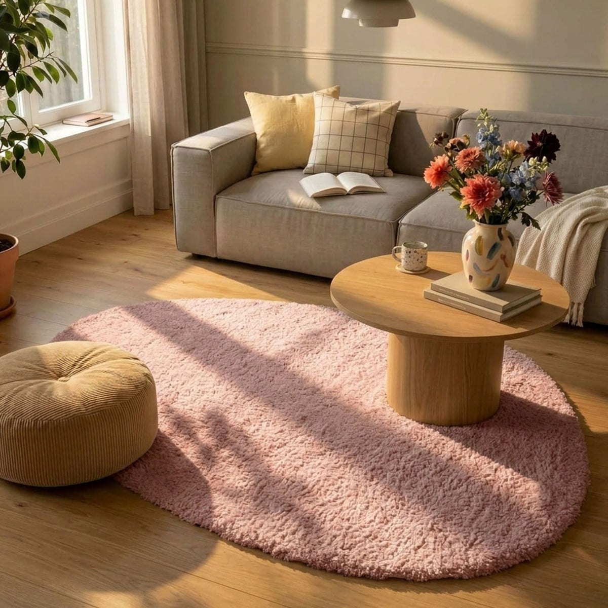 Soft organic rug - Teddy Pink