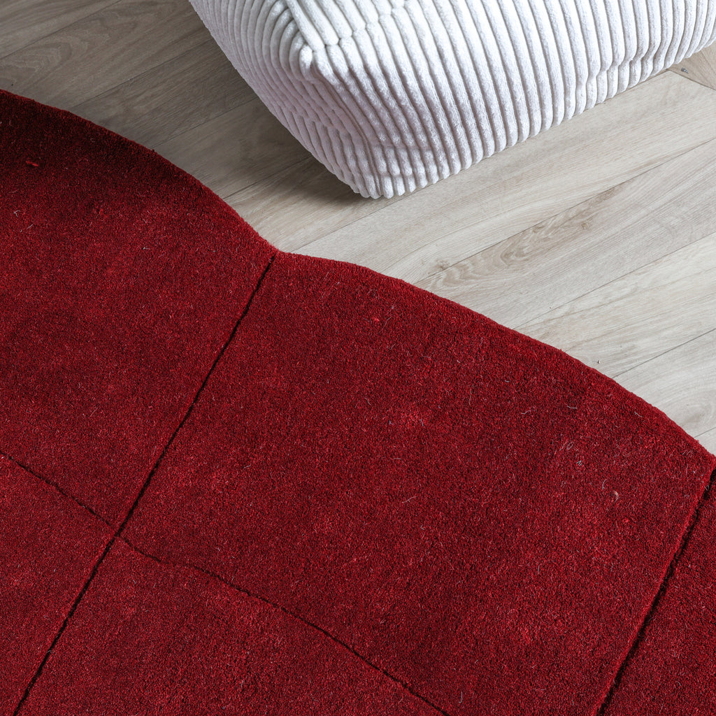 Organic rug - Chester Blocks Red