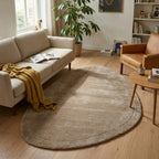Organic rug - Isara Border Brown