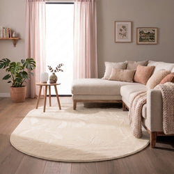 Ovaal laagpolig vloerkleed - Cozy Creme