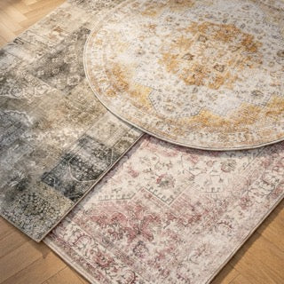 Round Vintage Rug - Lago Grey