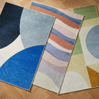 Geometric Rug – Swing Shapes Blue/Brown