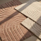 Round High Pile Rug - Carvy Arches Cream