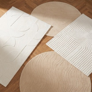Rond Scandinavisch vloerkleed - Charm Shapes Beige