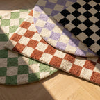 Retro vloerkleed - Gambit Groen/Wit