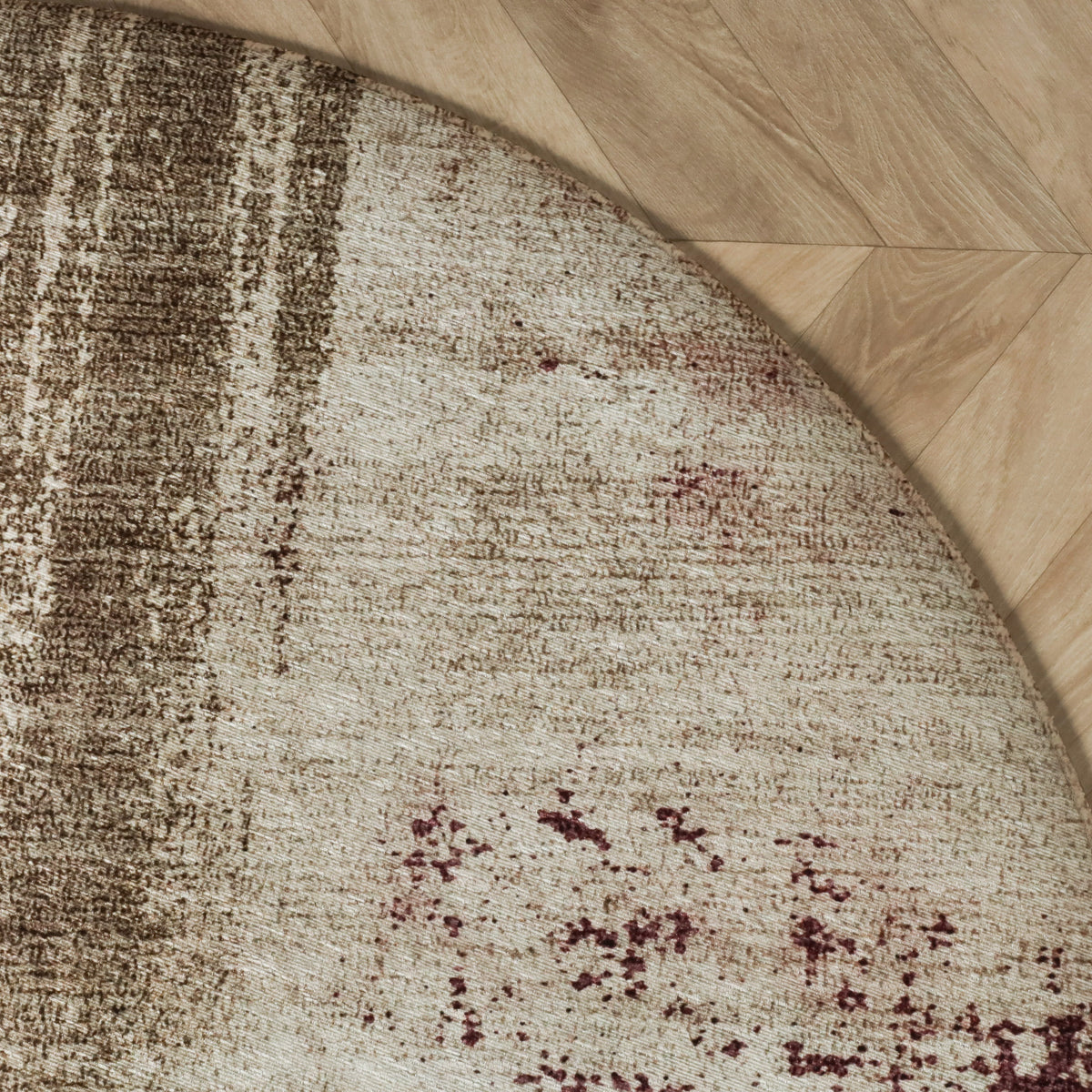 Rond abstract vloerkleed - Rusty Multicolour