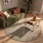 Rond abstract vloerkleed - Rusty Pastel