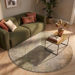 Rond abstract vloerkleed - Rusty Pastel
