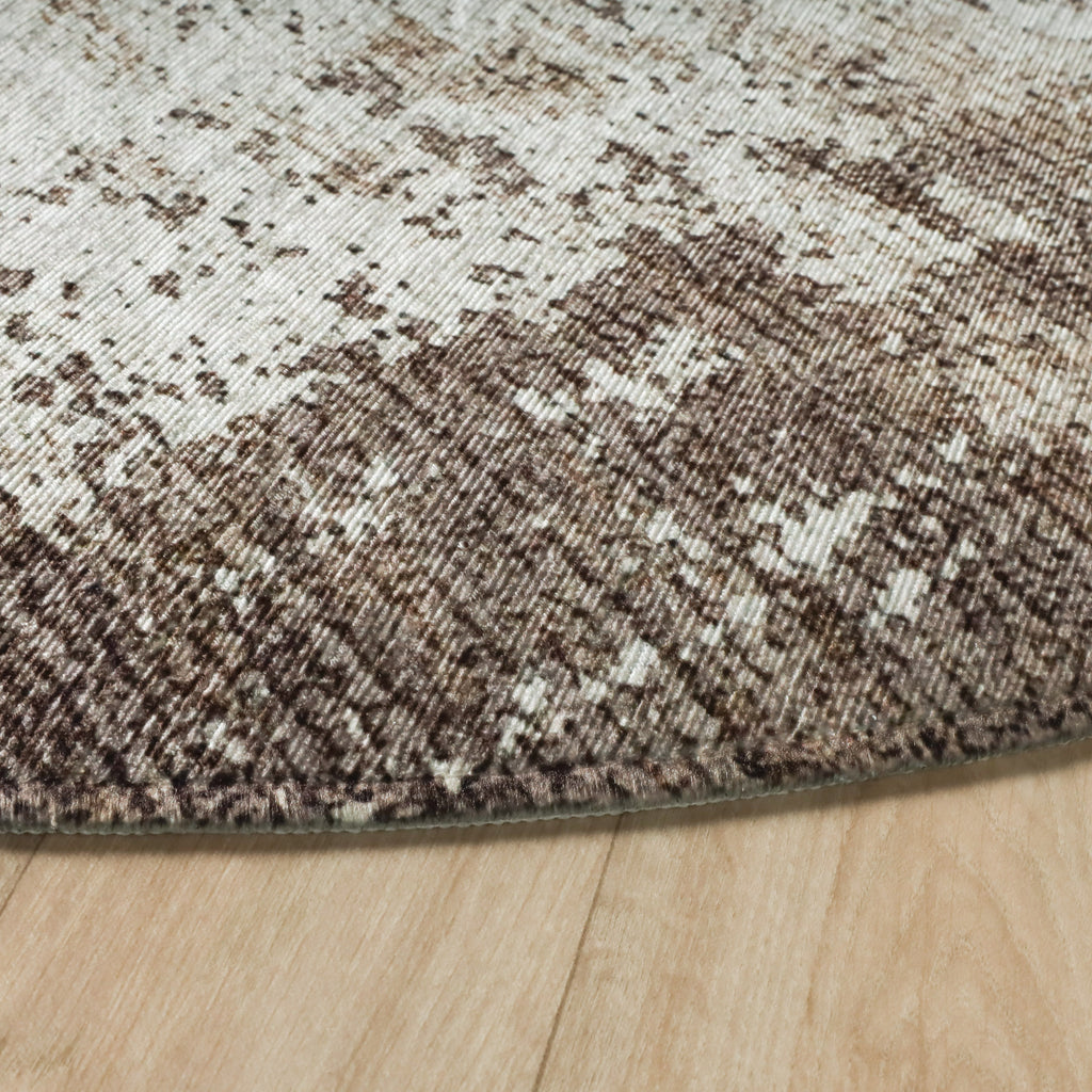 Rond abstract vloerkleed - Rusty Taupe