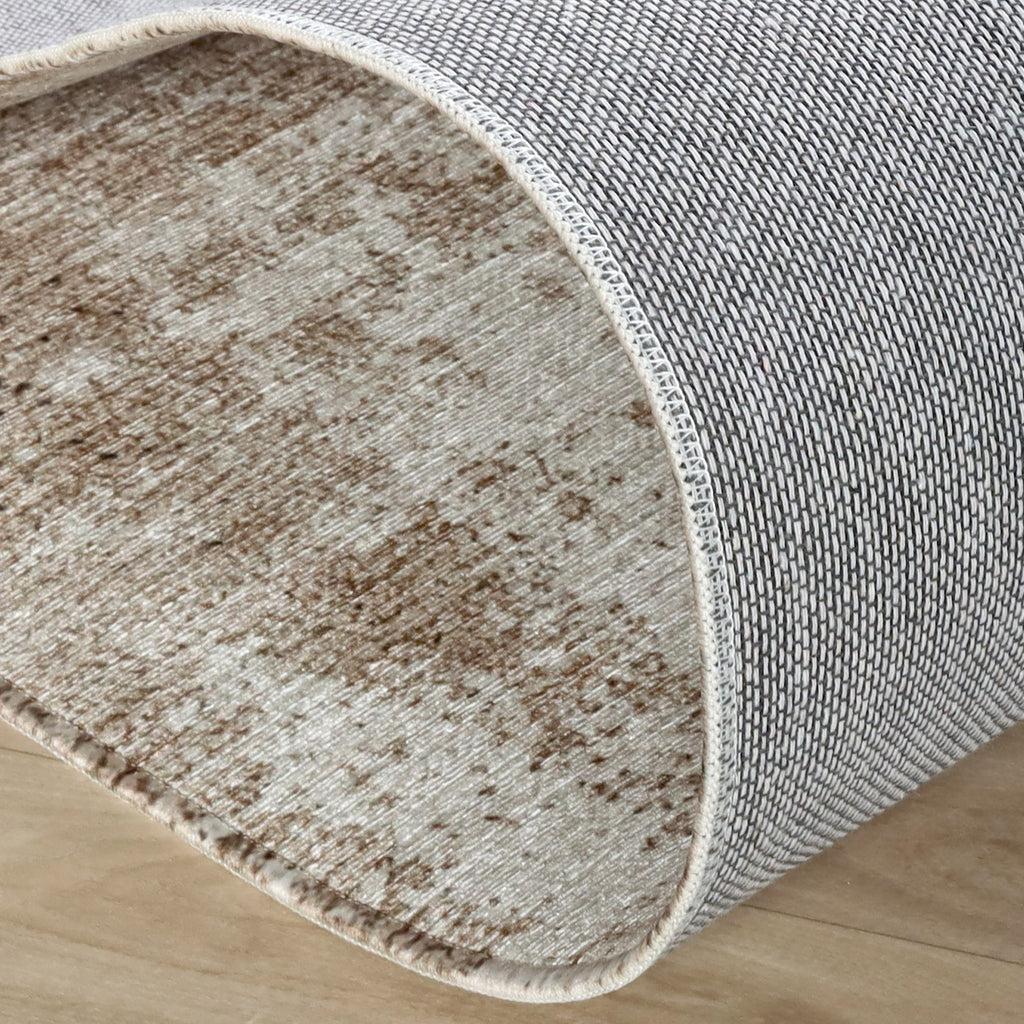 Rond abstract vloerkleed - Rusty Taupe