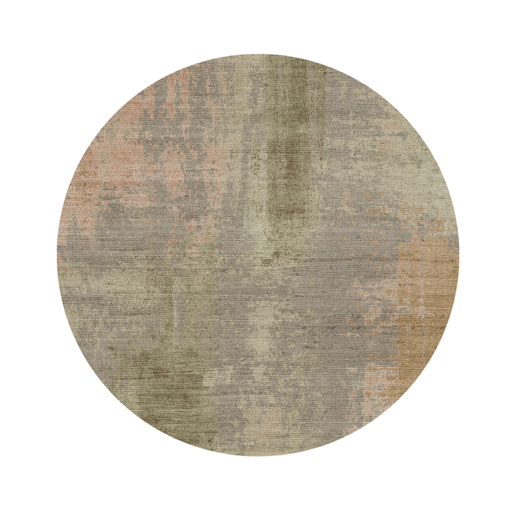 Rond abstract vloerkleed - Rusty Pastel