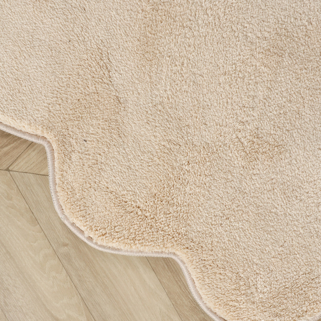 Tapis lavable rond - Puck Beige