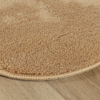 Tapis lavable rond - Puck Marron