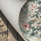 Tapis d'extérieur vintage rond - Luana Green