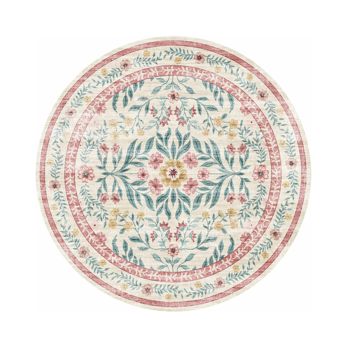 Round vintage outdoor rug - Luana Multicolor