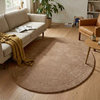 Rond vloerkleed - Isara Border Bruin