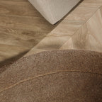 Rond vloerkleed - Isara Border Bruin