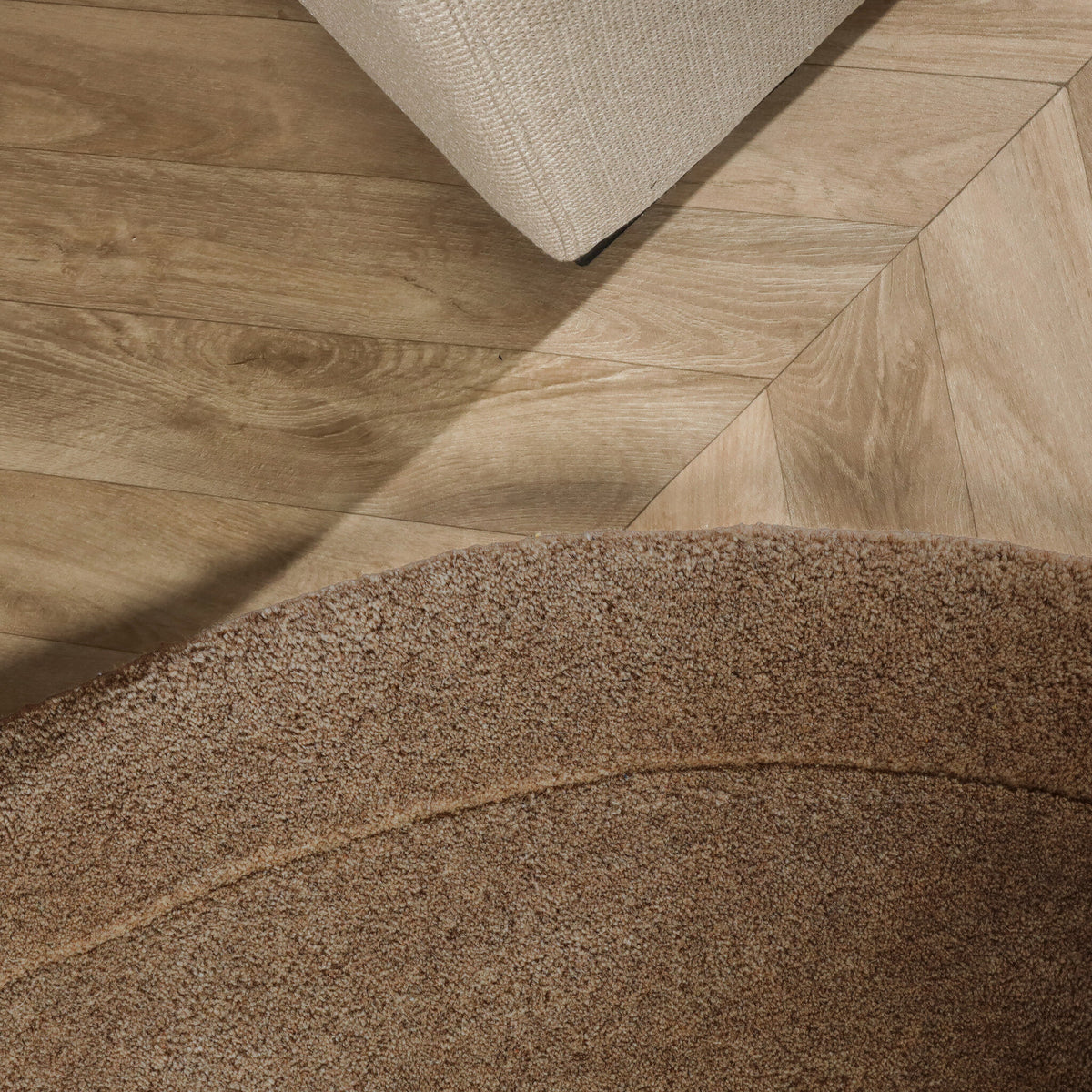 Rond vloerkleed - Isara Border Bruin