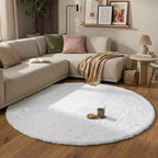 Rond Hoogpolig vloerkleed - Comfy Supreme Wit