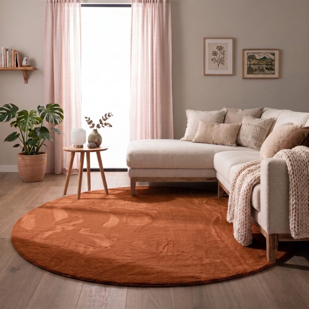 Rond laagpolig vloerkleed - Cozy Terra