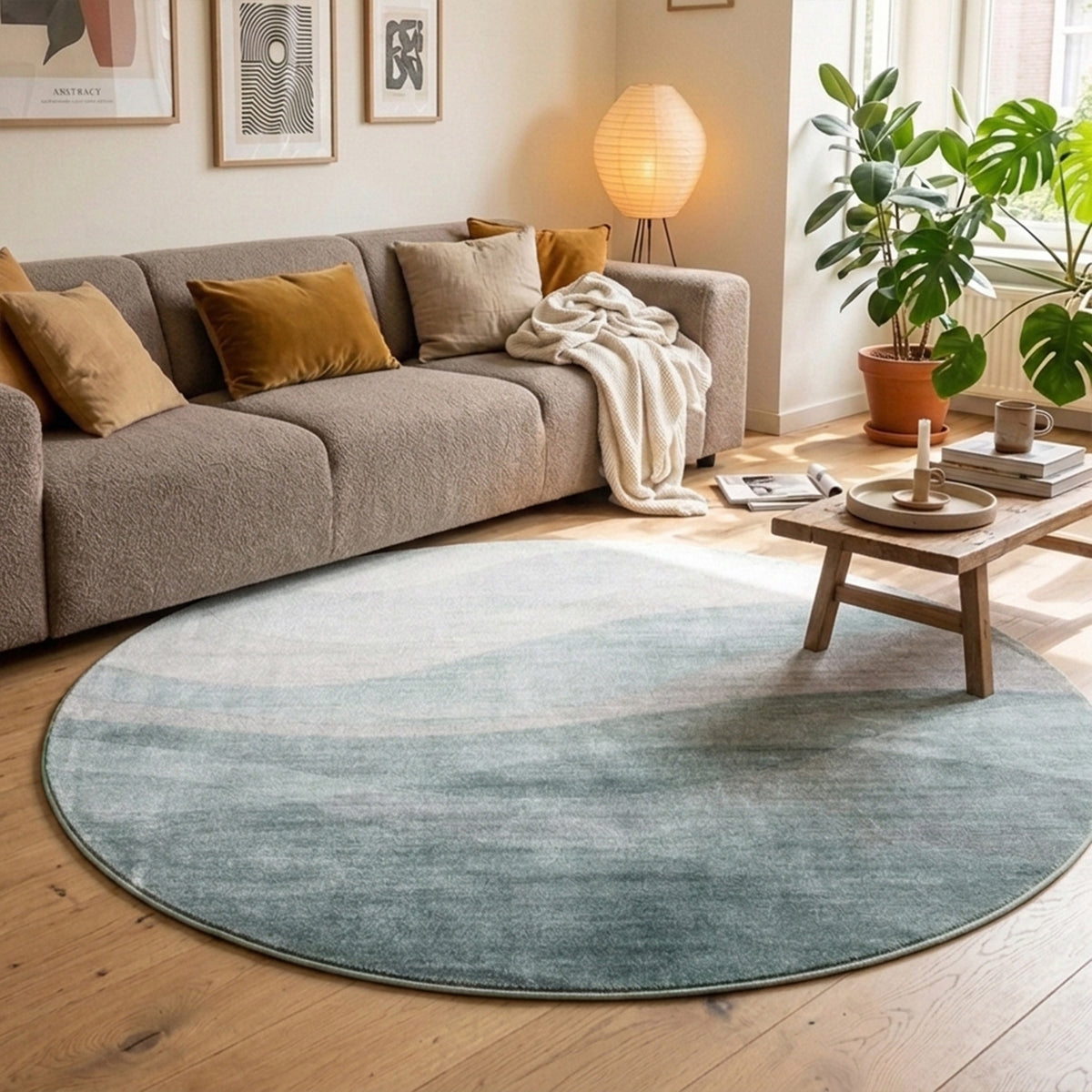 Tapis rond moderne - Field Vert