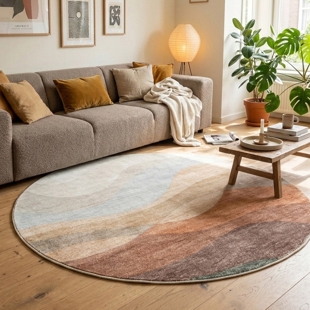 Round Modern Rug - Field Terra