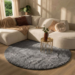 Rond Shaggy vloerkleed - Blaze Grijs