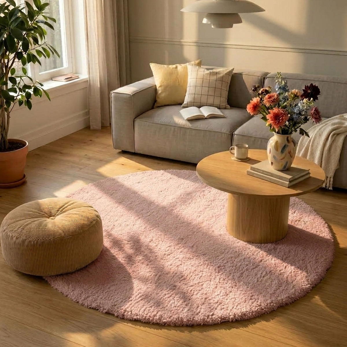 Tapis rond doux - Teddy Rosa