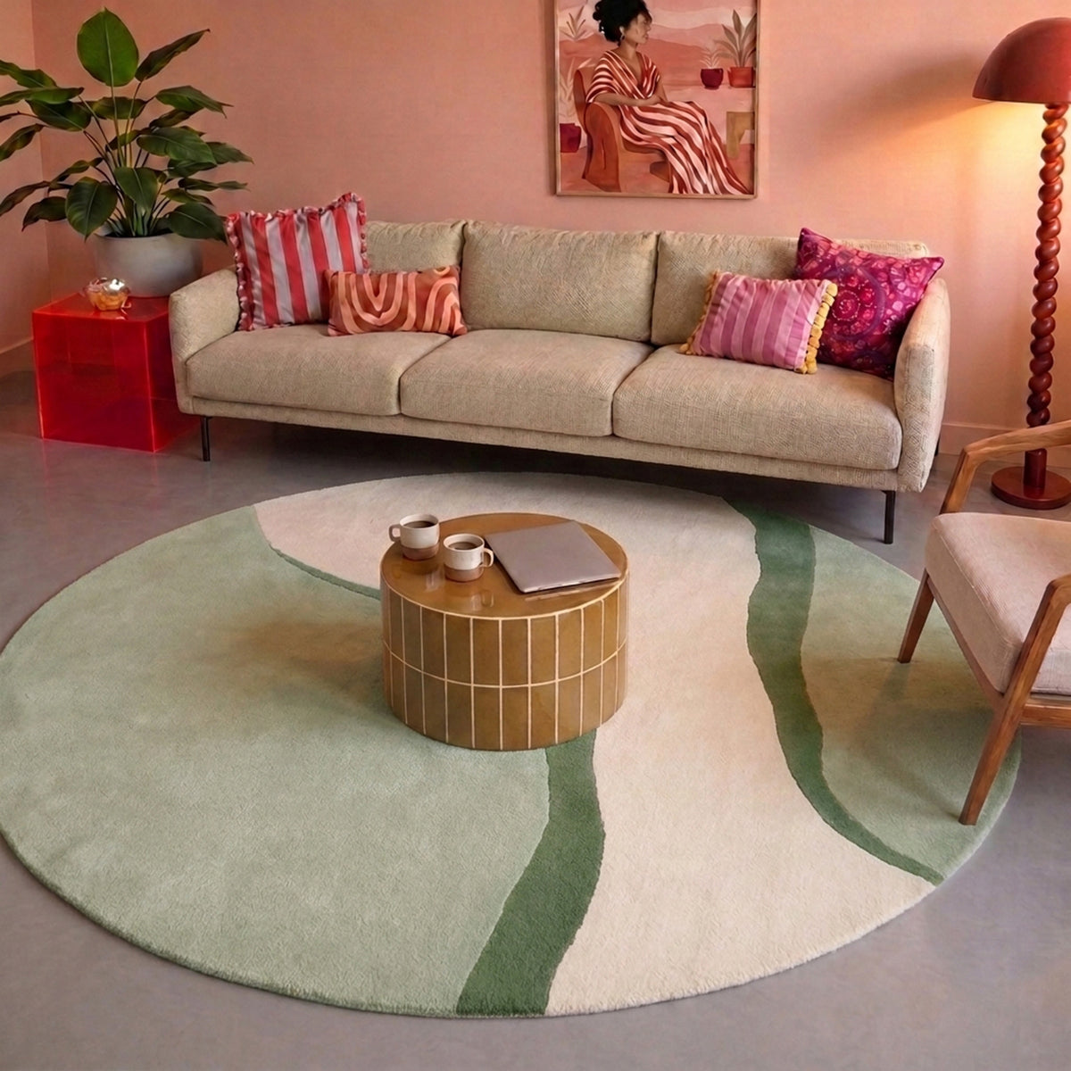 Tapis rond en laine – Vienna Vert