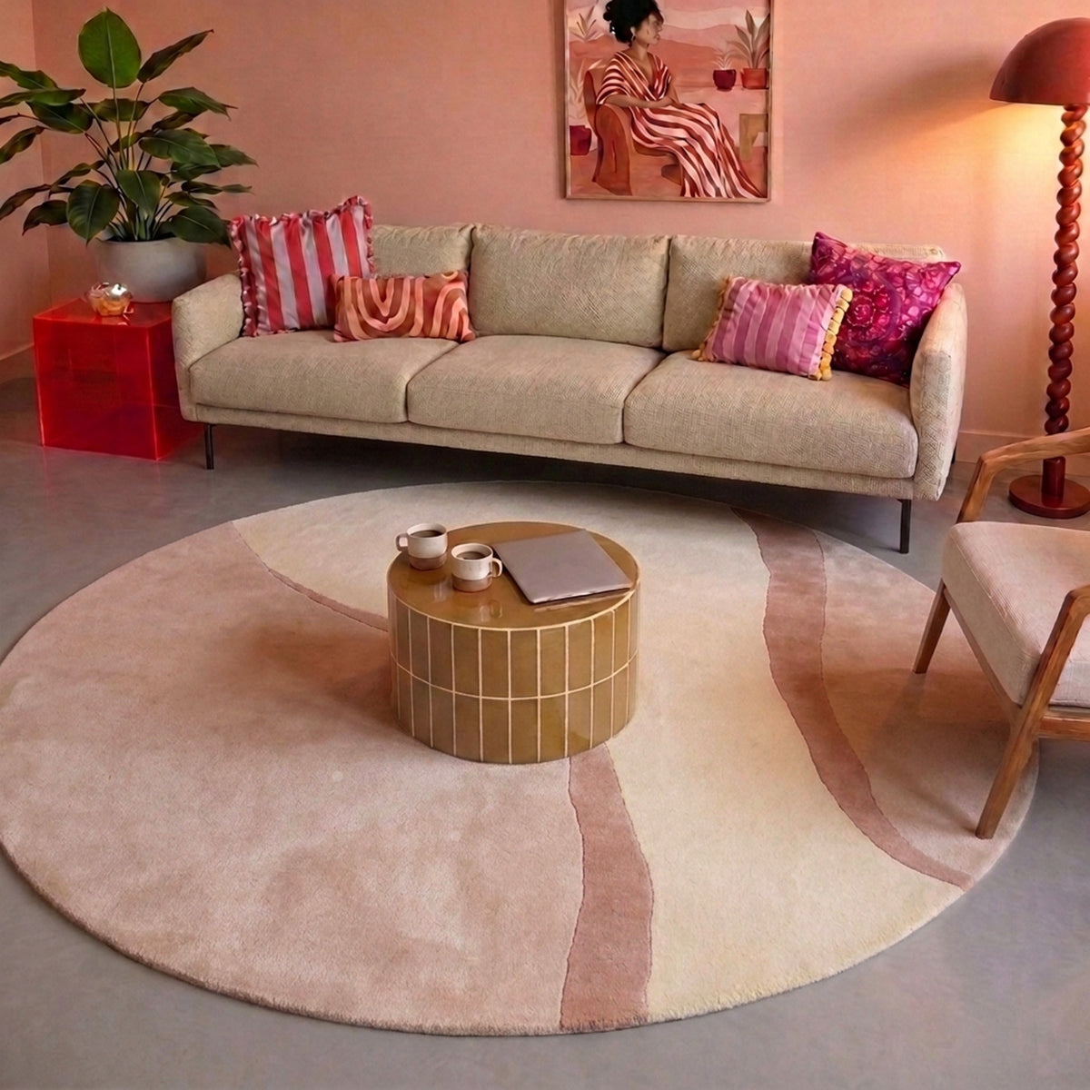 Tapis rond en laine – Vienna Rose