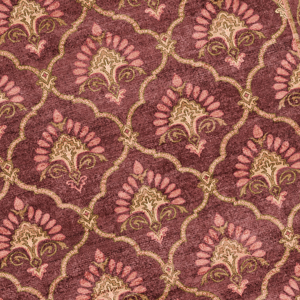 Vintage vloerkleed - Sage Grid Rood