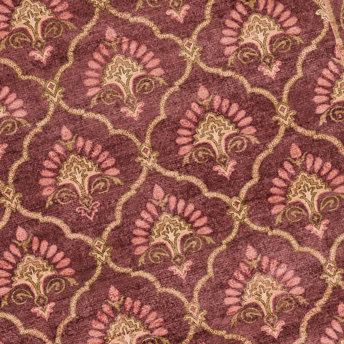Vintage vloerkleed - Sage Grid Rood