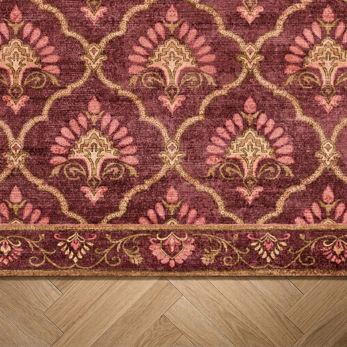 Vintage vloerkleed - Sage Grid Rood