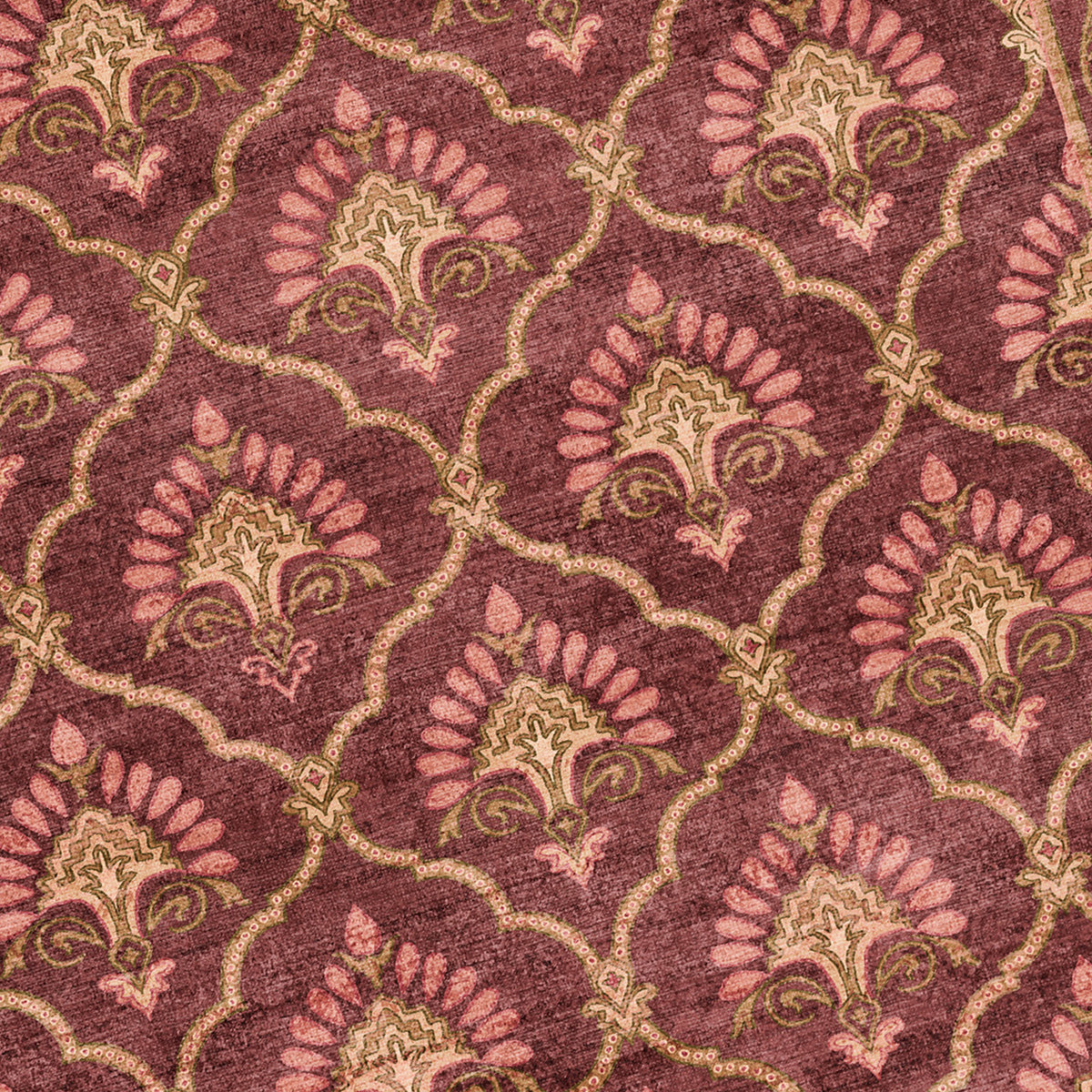 Vintage rug - Sage Grid Red