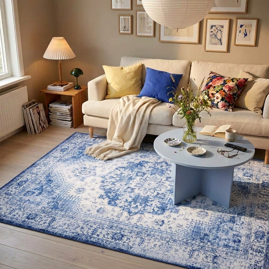 Vintage vloerkleed - Lago Blauw
