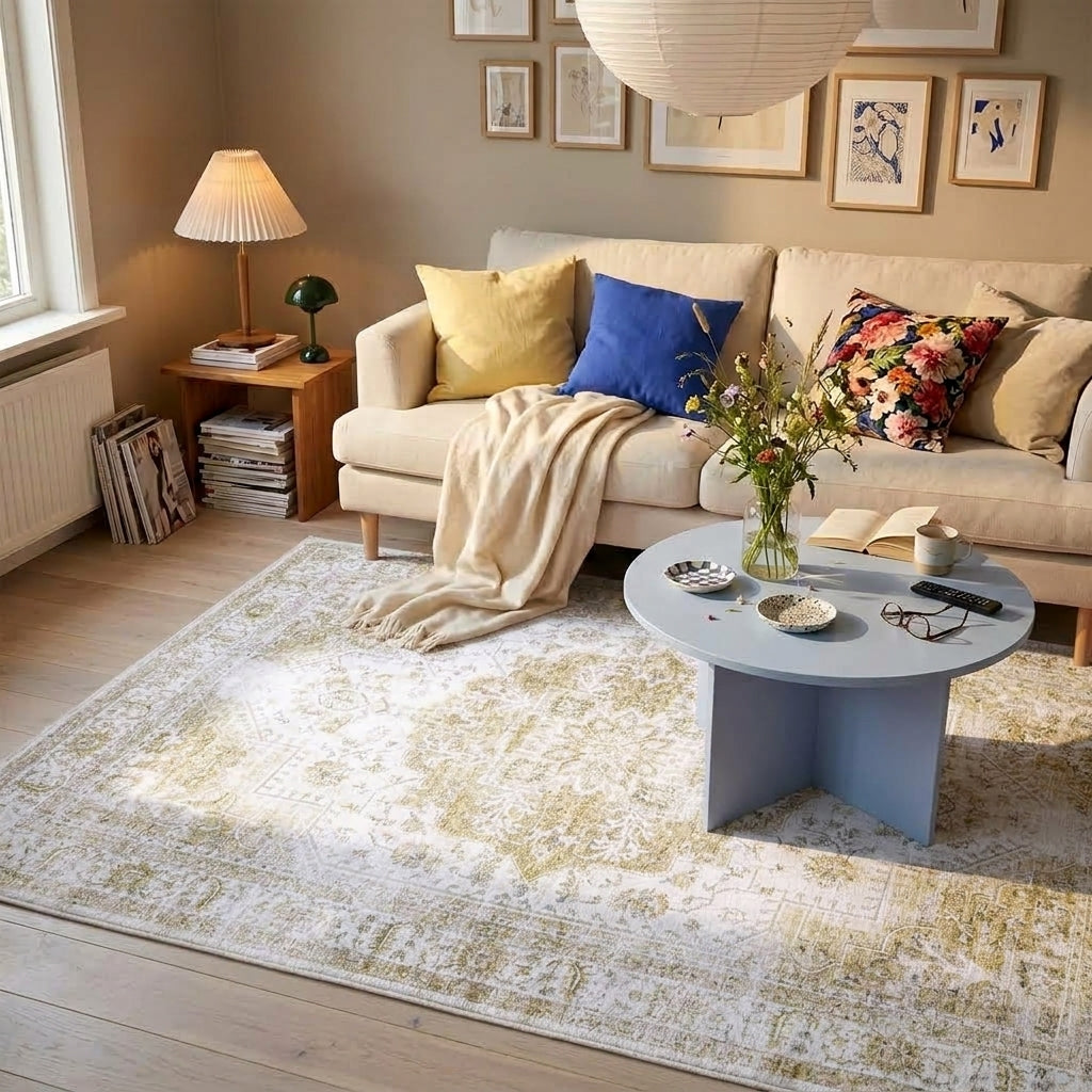 Vintage vloerkleed - Lago Groen/Creme