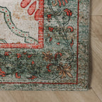 Vintage vloerkleed - Sage Grid Groen