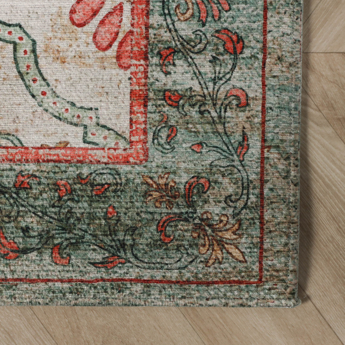 Vintage vloerkleed - Sage Grid Groen