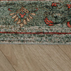 Vintage vloerkleed - Sage Grid Groen
