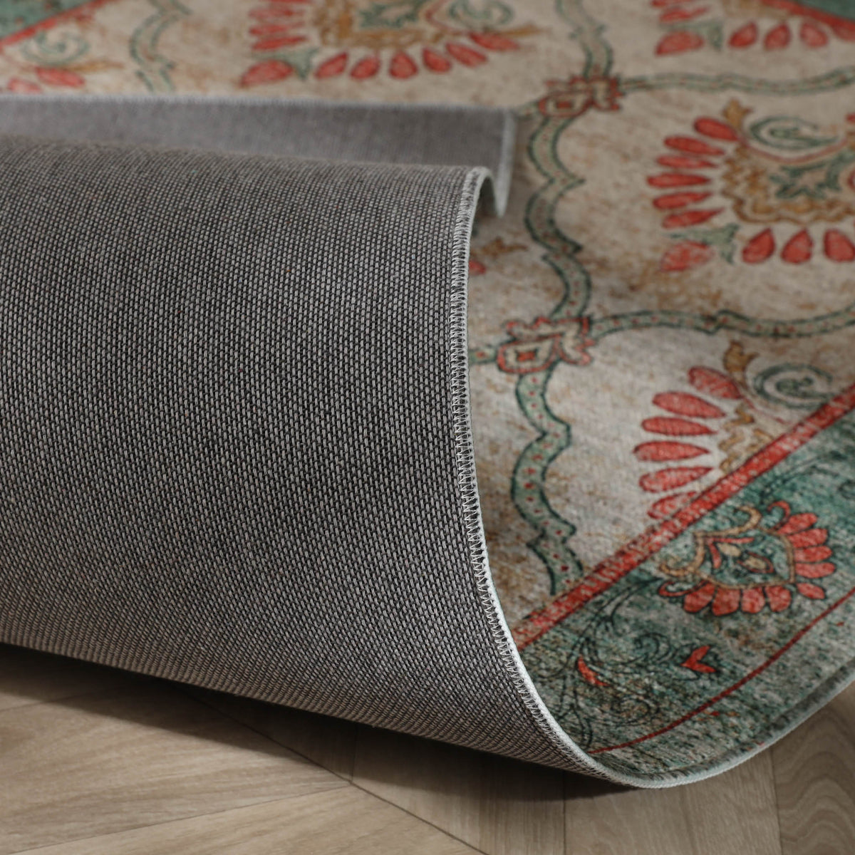 Vintage vloerkleed - Sage Grid Groen