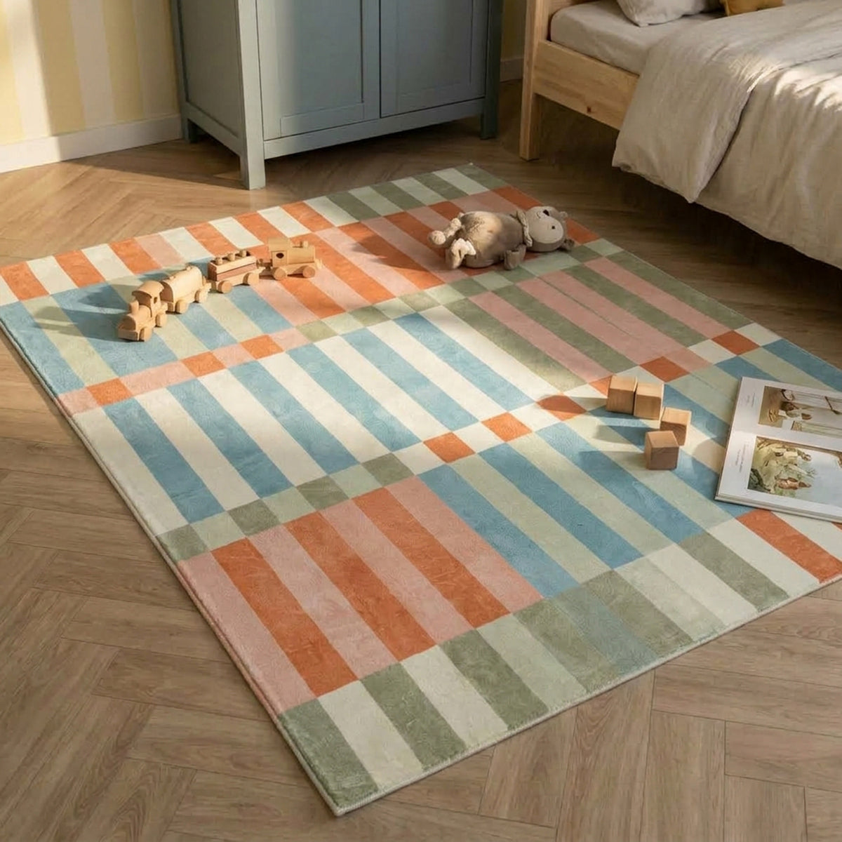 Wasbaar kindervloerkleed - Billy Blocks Multicolor