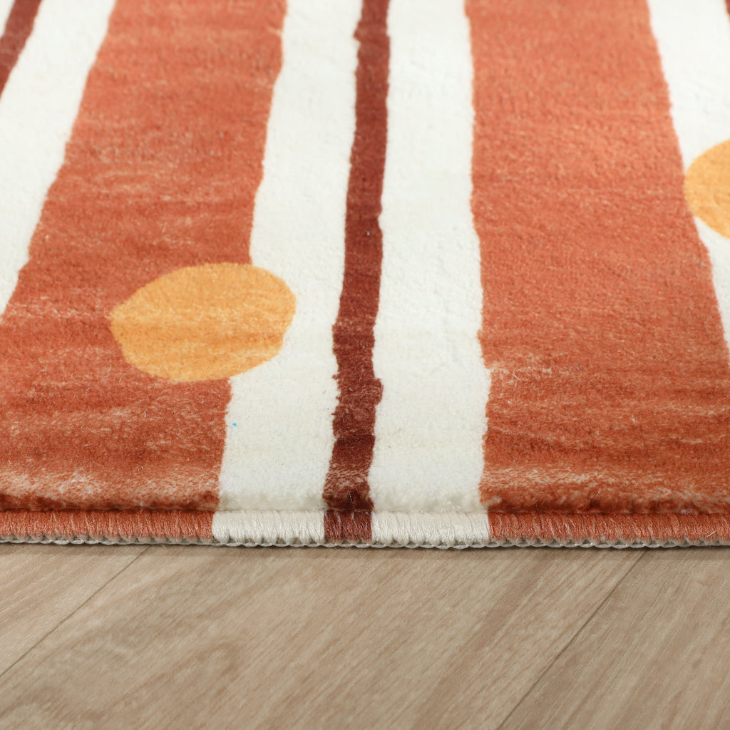 Wasbaar kindervloerkleed - Billy Dots Terracotta
