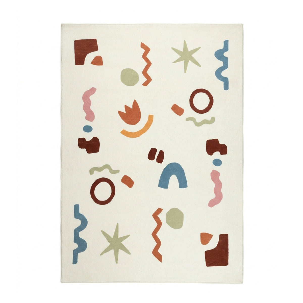 Wasbaar kindervloerkleed - Billy Shapes Multicolor