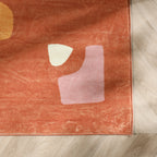 Wasbaar kindervloerkleed - Billy Shapes Terracotta
