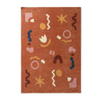 Wasbaar kindervloerkleed - Billy Shapes Terracotta
